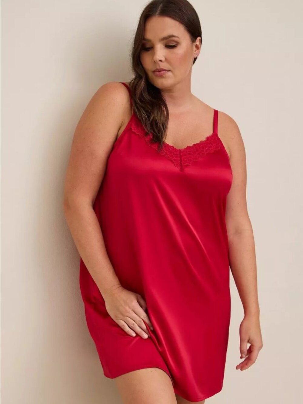 TORRID Dream Satin Lace Trim Sleep Cami Gown NWT 3X